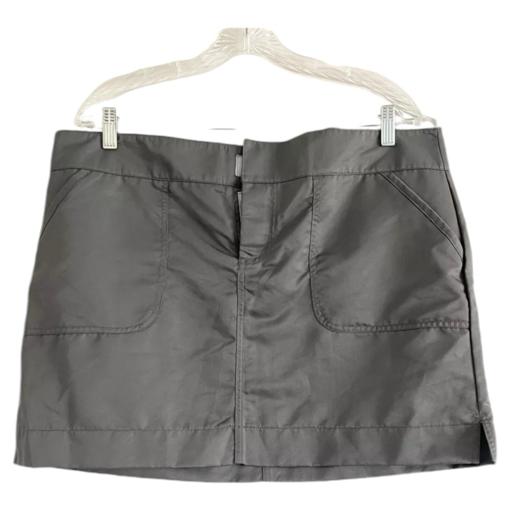 SHADE Women'S Gray 100% Polyester Aline Pockets Mini Skirt (X LARGE)